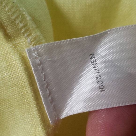 J Jill Love Linen butter-yellow linen midi dress with pockets size large - Picture 12 of 14